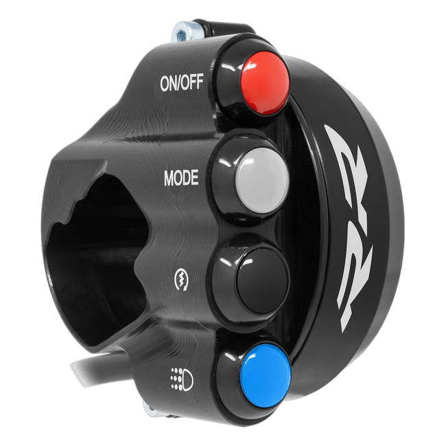 Gasgriffgehäuse mit integriertem Lenkerschalter JetPrime BMW M 1000 RR (20-26) JP CO BM038RRL – Racing-Belegung, mit RR-Schriftzug