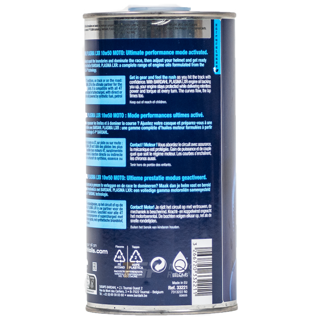 Bardahl 10W50 Plasma LXR - 1 litre d'huile premium 