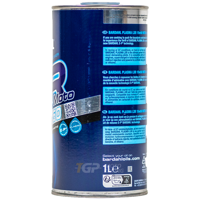 Bardahl 15W50 Plasma LXR - 1 litre d'huile premium 