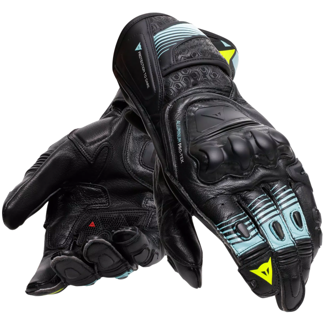 Gants de moto en cuir Dainese Fiero Racing | Hommes | Noir/Bleu clair | 201810002568O00 