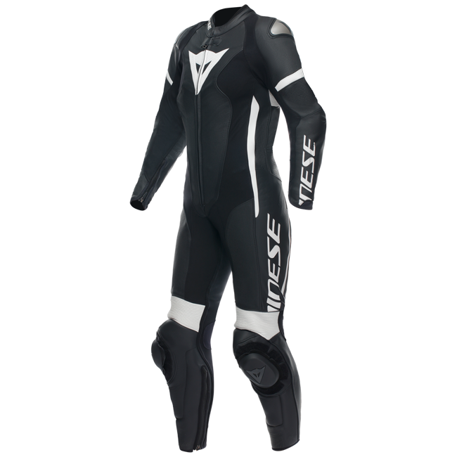 Dainese Grobnik Lady combinaison en cuir une pièce – Combinaison de course perforée | Femmes | Noir/Blanc 
