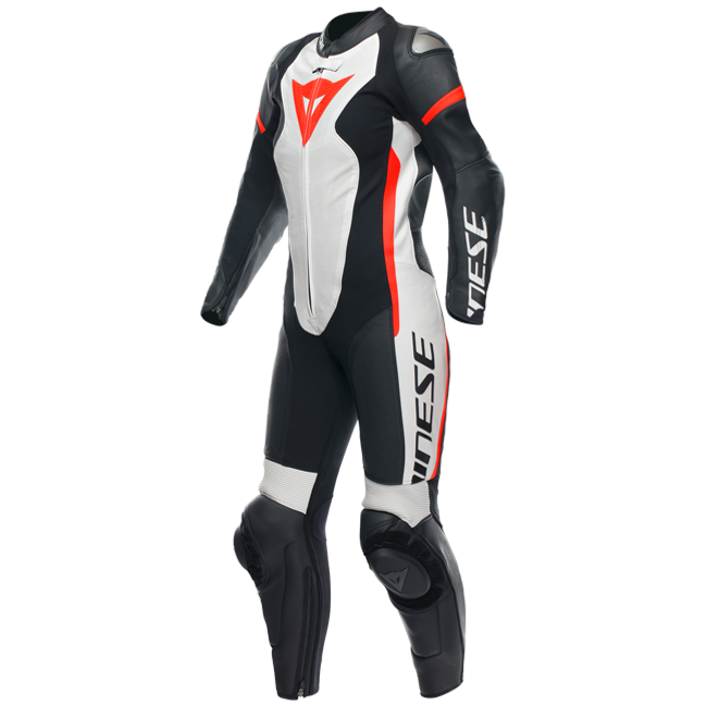 Dainese Grobnik Lady combinaison en cuir intégrale – combinaison de course perforée | Femmes | Blanc/Rouge 