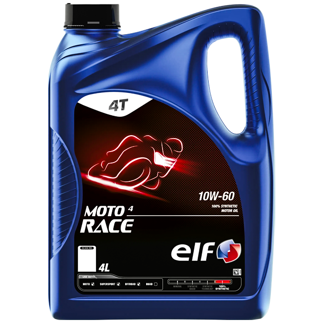 Huile moteur ELF Moto 4 Race 10W60 - 4 litres 