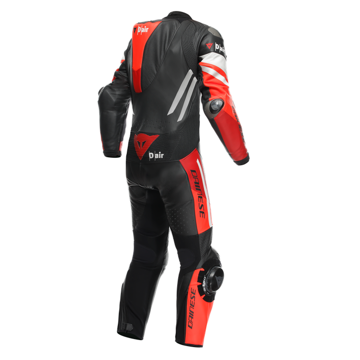 Dainese Misano 3 D-AIR® Combinaison en cuir à une pièce – Combinaison de course avec airbag perforé | Hommes | Rouge 