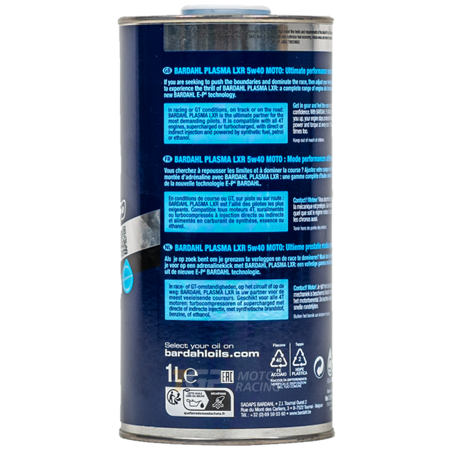 Bardahl 5W40 Plasma LXR - 1 litre d'huile premium 