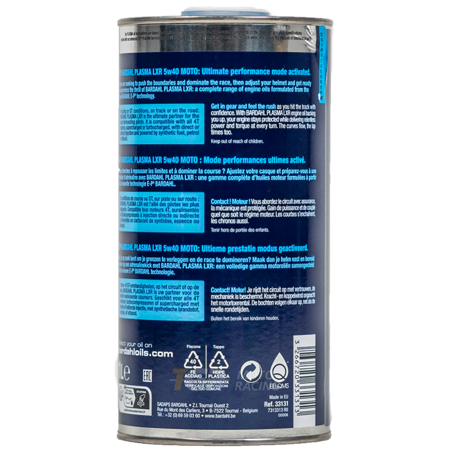 Bardahl 5W40 Plasma LXR - 1 litre d'huile premium 