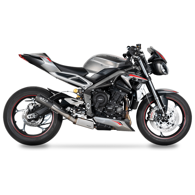 Spark Exhaust Halbkomplette Anlage Satz Moto GP Dark Euro5 High Lateral Triumph Street Triple 765 R/RS (20-22) GTR0506DOM