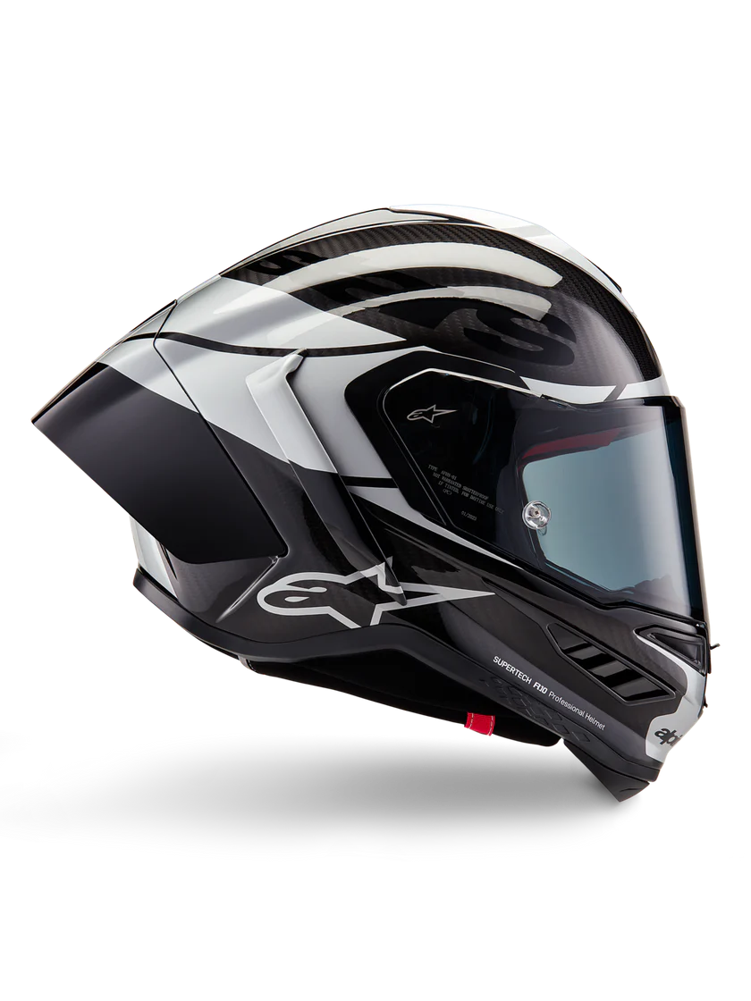 Casque Alpinestars Supertech R10 Element Carbon Carb Noir Argent 8200324-1368 
