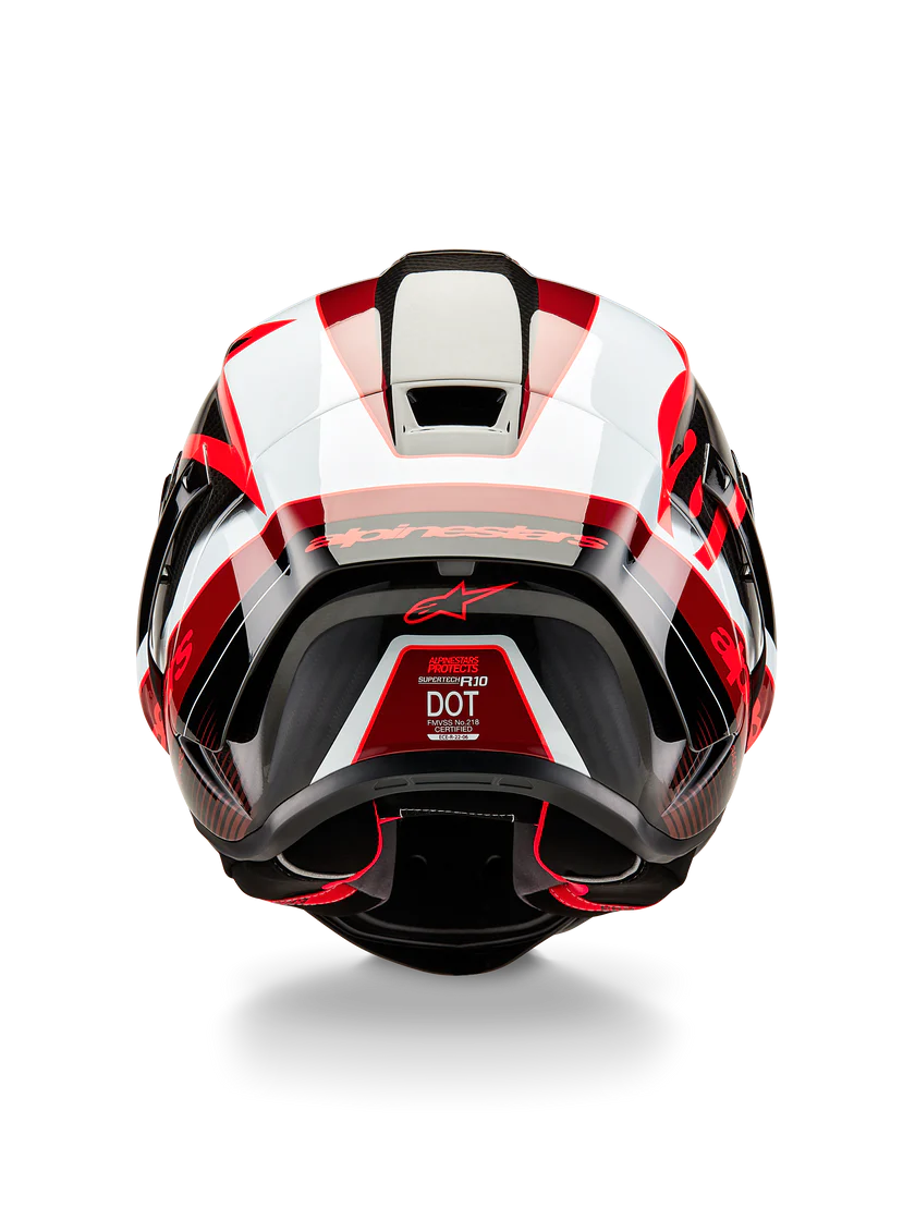 Casque Alpinestars Supertech R10 Team Carbon Carb Rouge Blanc Brillant 8200224-1352 