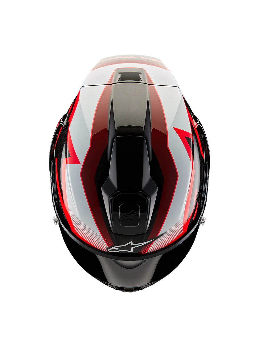 Casque Alpinestars Supertech R10 Team Carbon Carb Rouge Blanc Brillant 8200224-1352 