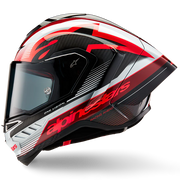 Casque Alpinestars Supertech R10 Team Carbon Carb Rouge Blanc Brillant 8200224-1352 