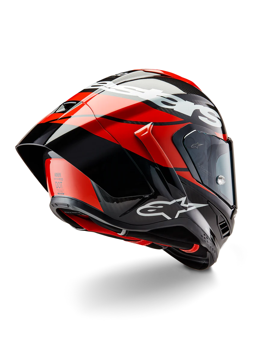 Casque Alpinestars Supertech R10 Element Carbon Carbone Rouge Éclatant Blanc 8200324-1363 