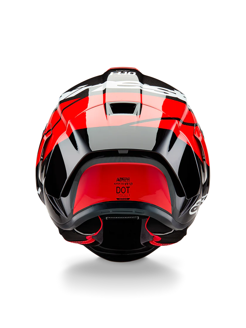 Casque Alpinestars Supertech R10 Element Carbon Carbone Rouge Éclatant Blanc 8200324-1363 
