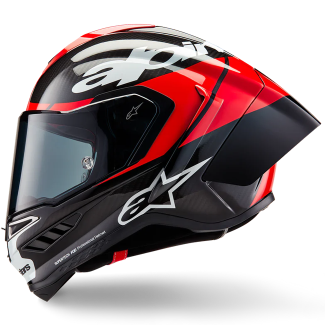 Casque Alpinestars Supertech R10 Element Carbon Carbone Rouge Éclatant Blanc 8200324-1363 