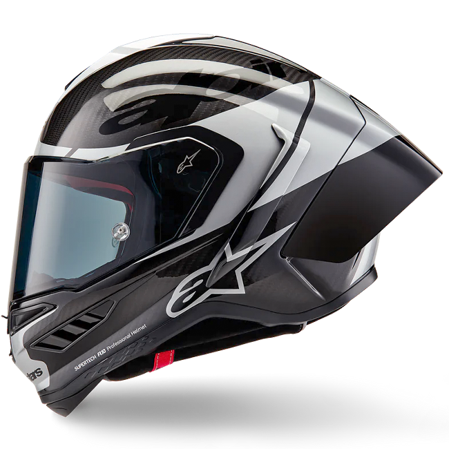 Casque Alpinestars Supertech R10 Element Carbon Carb Noir Argent 8200324-1368 