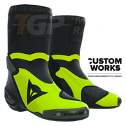 Bottes moto de course et route Dainese Axial 2 Air | Homme | Noir / Fluogelb | Custom Works 