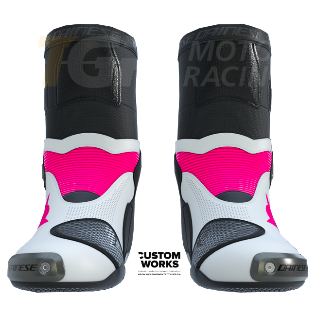 Dainese Axial 2 Air Bottes de moto course et route | Homme | Fuxia / Blanc | Custom Works 