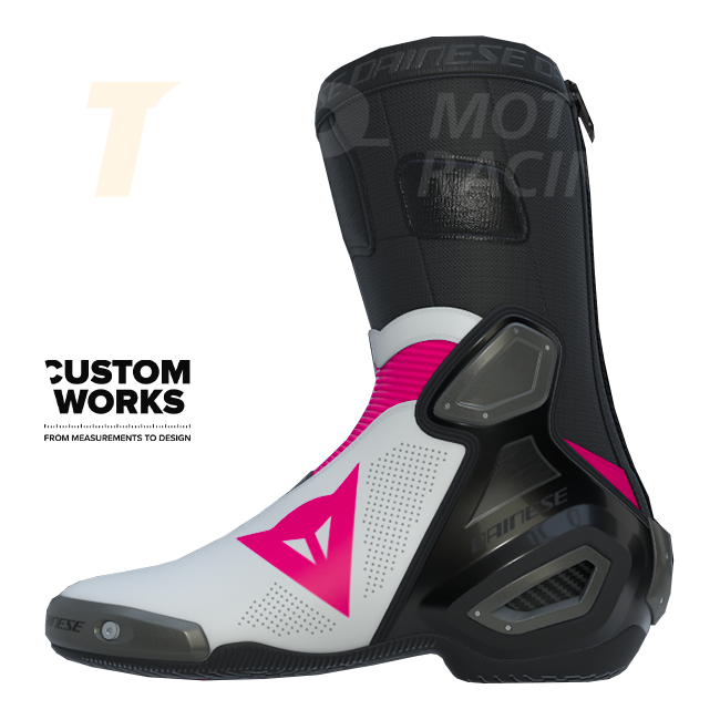 Dainese Axial 2 Air Bottes de moto course et route | Homme | Fuxia / Blanc | Custom Works 