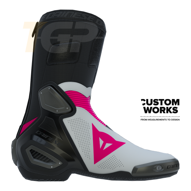 Dainese Axial 2 Air Bottes de moto course et route | Homme | Fuxia / Blanc | Custom Works 