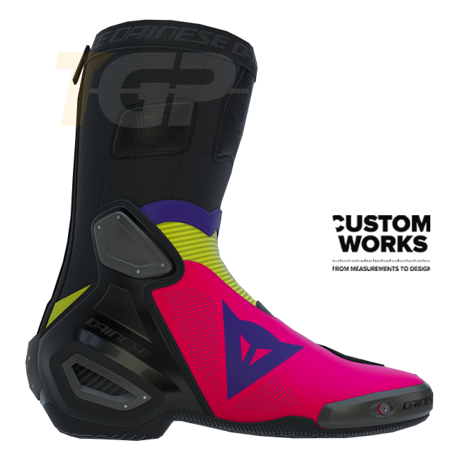Dainese Axial 2 Air Racing et bottes de moto route | Homme | Fuxia / Viola / Fluogelb | Custom Works 
