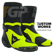 Bottes de moto de course et route Dainese Axial 2 | Homme | Noir / Fluo jaune | Custom Works 