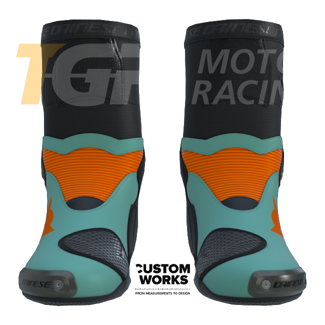 Bottes de moto de course et route Dainese Axial 2 | Homme | Fluorot / Noir | Custom Works 