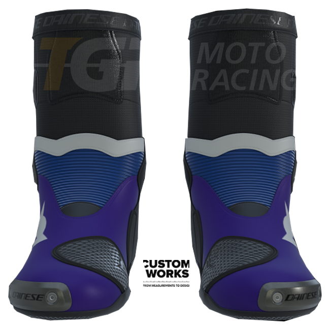 Dainese Bottes moto de course et route Axial 2 Prima Pramac Yamaha MotoGP Replica | Homme | Violet / Bleu Yamaha / Blanc | Custom Works 