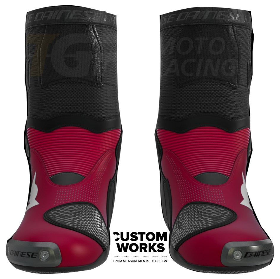 Dainese Axial 2 Air bottes de moto course et route Nicolò Bulega Replica 2026 | Homme | Dainese rouge / blanc | Custom Works 