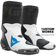 Bottes moto de course et route Dainese Axial 2 | Homme | Blanc / Ciel | Custom Works 
