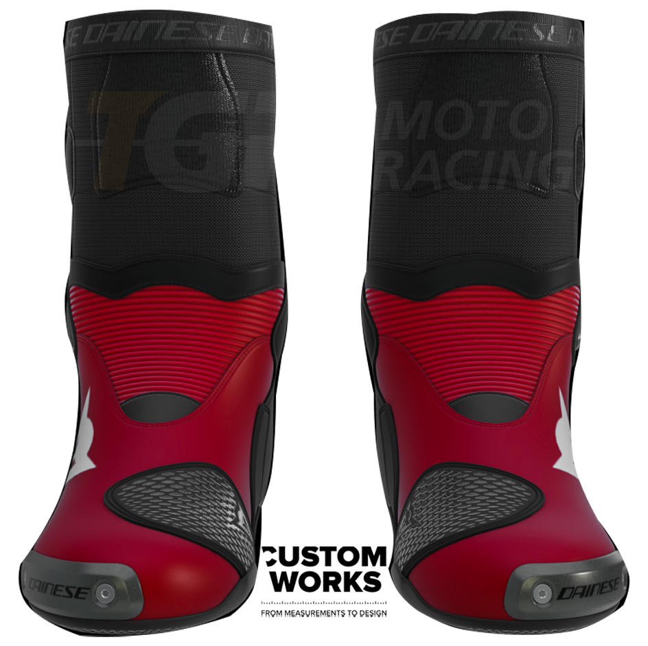 Dainese Bottes moto Axial 2 Racing et route Nicolò Bulega Replica 2026 | Homme | Dainese Rouge / Blanc | Custom Works 