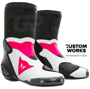 Dainese Bottes moto Axial 2 Racing et route | Homme | Fuchsia / Blanc | Custom Works 