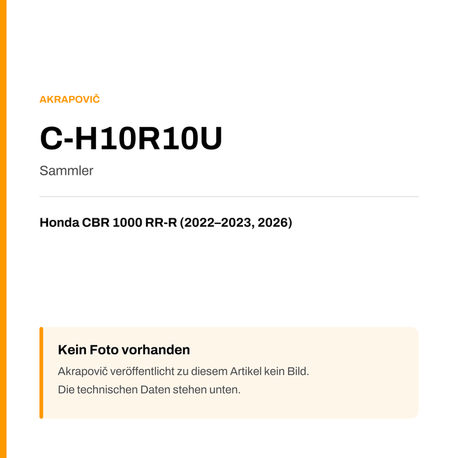 Akrapovic Sammler Honda CBR 1000 RR-R (22-26) C-H10R10U — Platzhalter, kein Herstellerfoto verfügbar