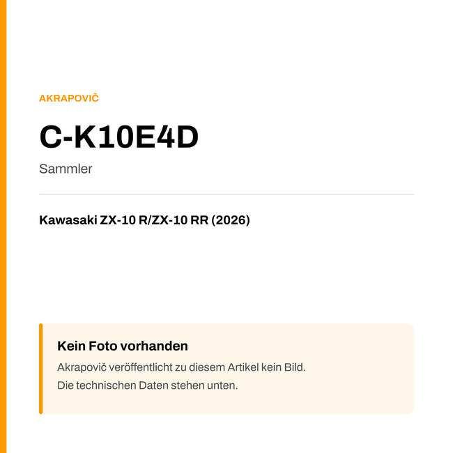 Akrapovic Sammler Kawasaki ZX-10 R / ZX-10 RR (26-26) C-K10E4D — Platzhalter, kein Herstellerfoto verfügbar
