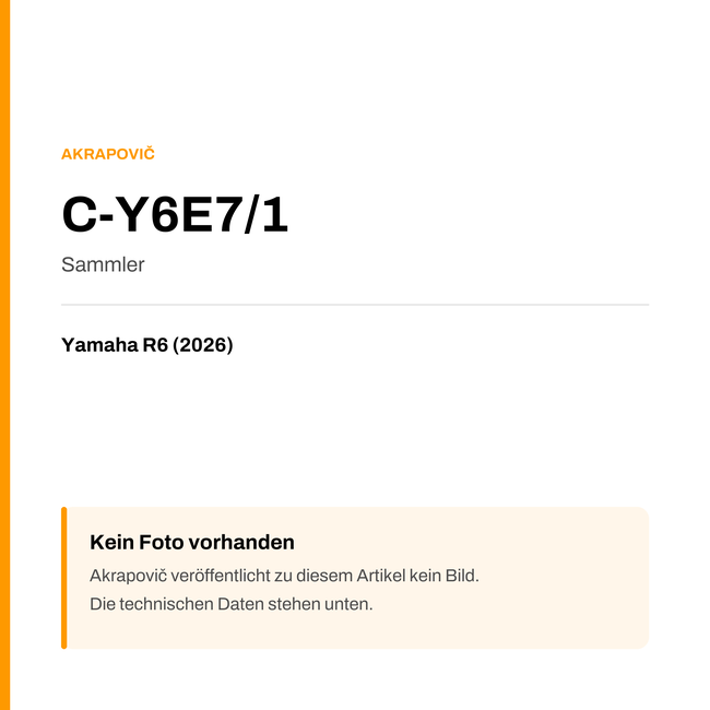 Akrapovic Sammler Yamaha R6 (26-26) C-Y6E7/1 — Platzhalter, kein Herstellerfoto verfügbar