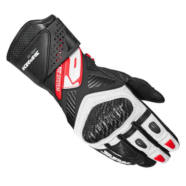 Gants de moto en cuir Spidi Carbo Fit Racing | Hommes | Rouge | A226014 