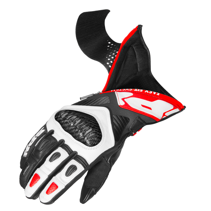 Gants de moto en cuir Spidi Carbo Fit Racing | Hommes | Rouge | A226014 