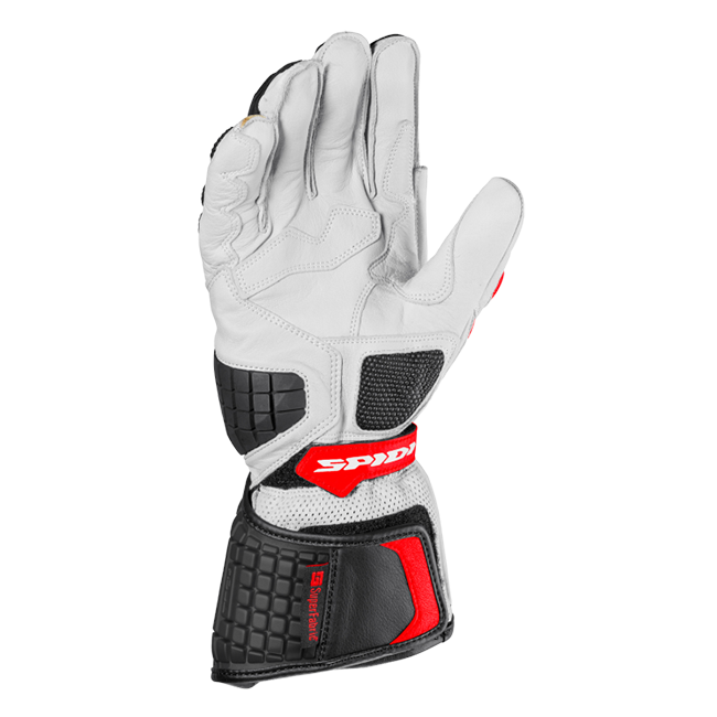 Gants de moto en cuir Spidi Carbo Kangaroo Racing | Homme | Noir-Rouge | A216021 