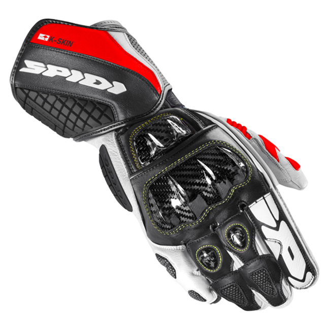 Gants de moto en cuir Spidi Carbo Kangaroo Racing | Homme | Noir-Rouge | A216021 