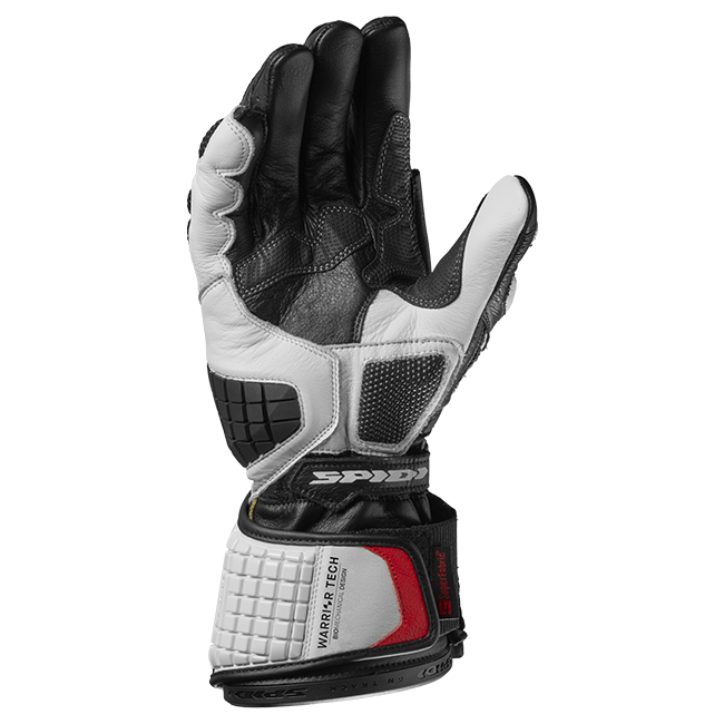 Gants de moto en cuir Spidi Carbo Track Evo Racing | Homme | Noir/Blanc | A203011 