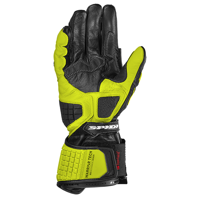 Gants de moto en cuir Spidi Carbo Track Evo Racing | Hommes | Noir/Jaune fluo | A203394 