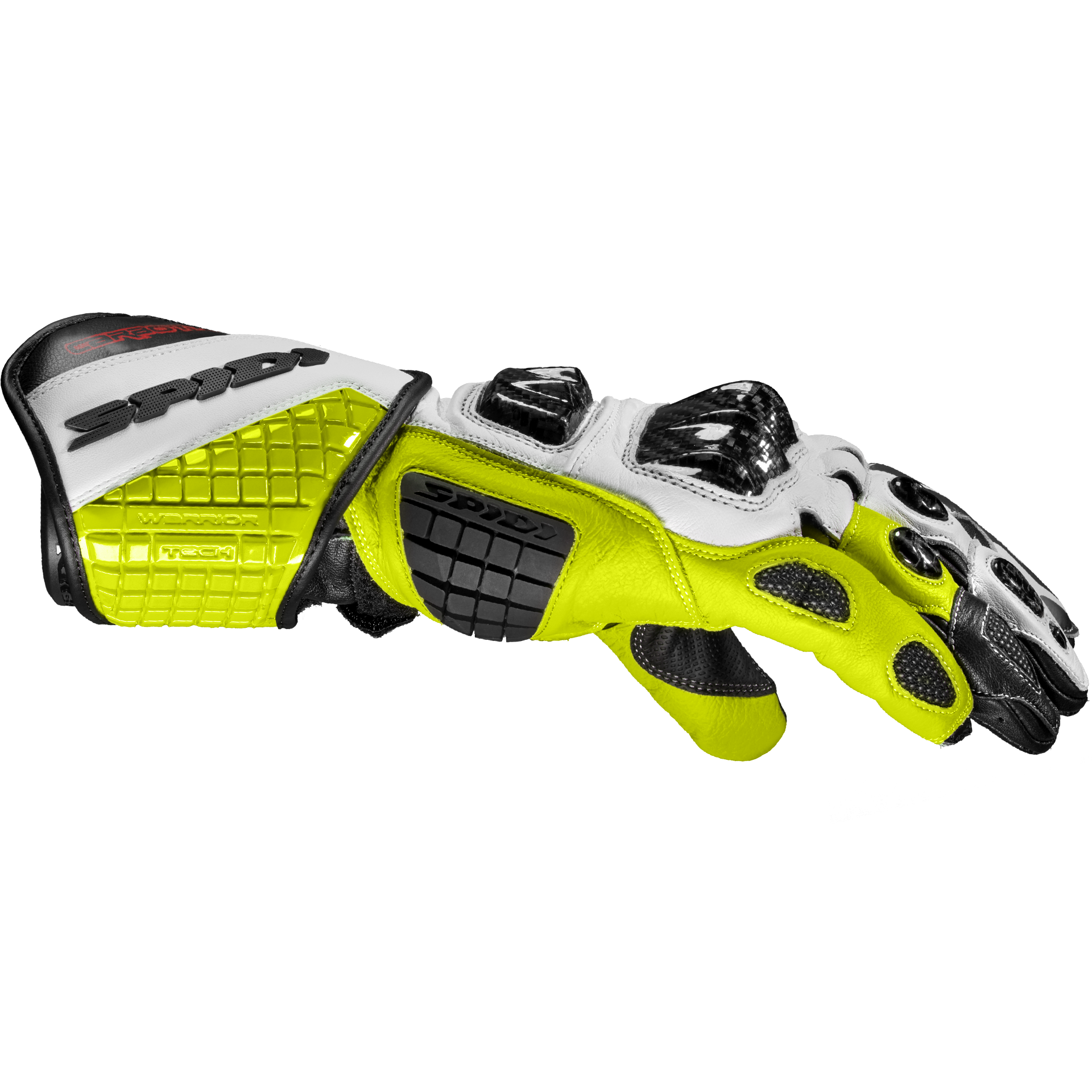 Gants de moto en cuir Spidi Carbo Track Evo Racing | Hommes | Noir/Jaune fluo | A203394 