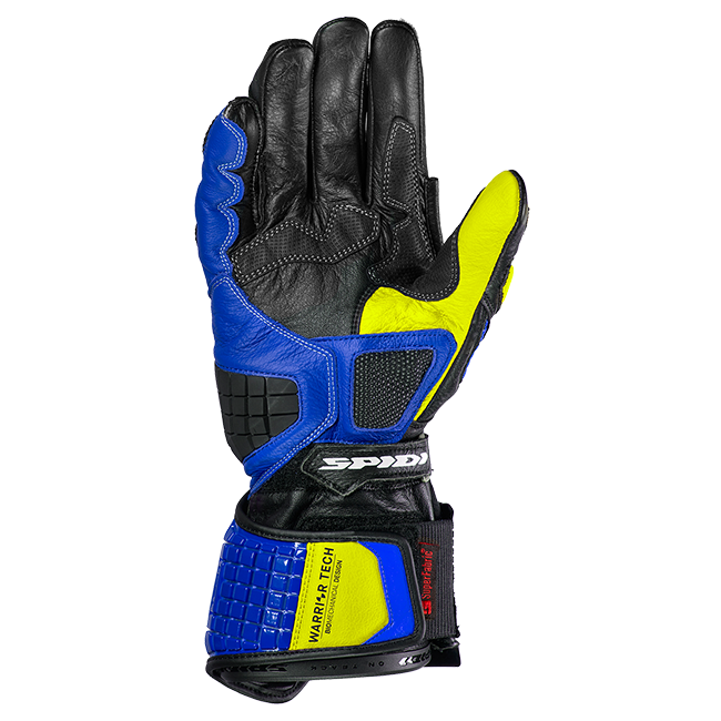 Gants de moto en cuir Spidi Carbo Track Evo Racing | Hommes | Bleu/Jaune | A203477 