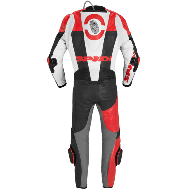 Spidi DP-Progressive combinaison une pièce Combinaison en cuir – Combinaison de course perforée | Homme | Rouge | Y161014 