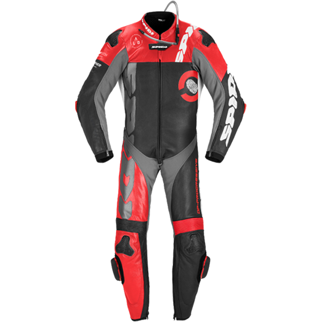 Spidi DP-Progressive combinaison une pièce Combinaison en cuir – Combinaison de course perforée | Homme | Rouge | Y161014 