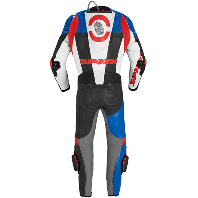 Spidi DP-Progressive combinaison une pièce Combinaison en cuir – Combinaison de course perforée | Homme | Bleu/Gris | Y161238 