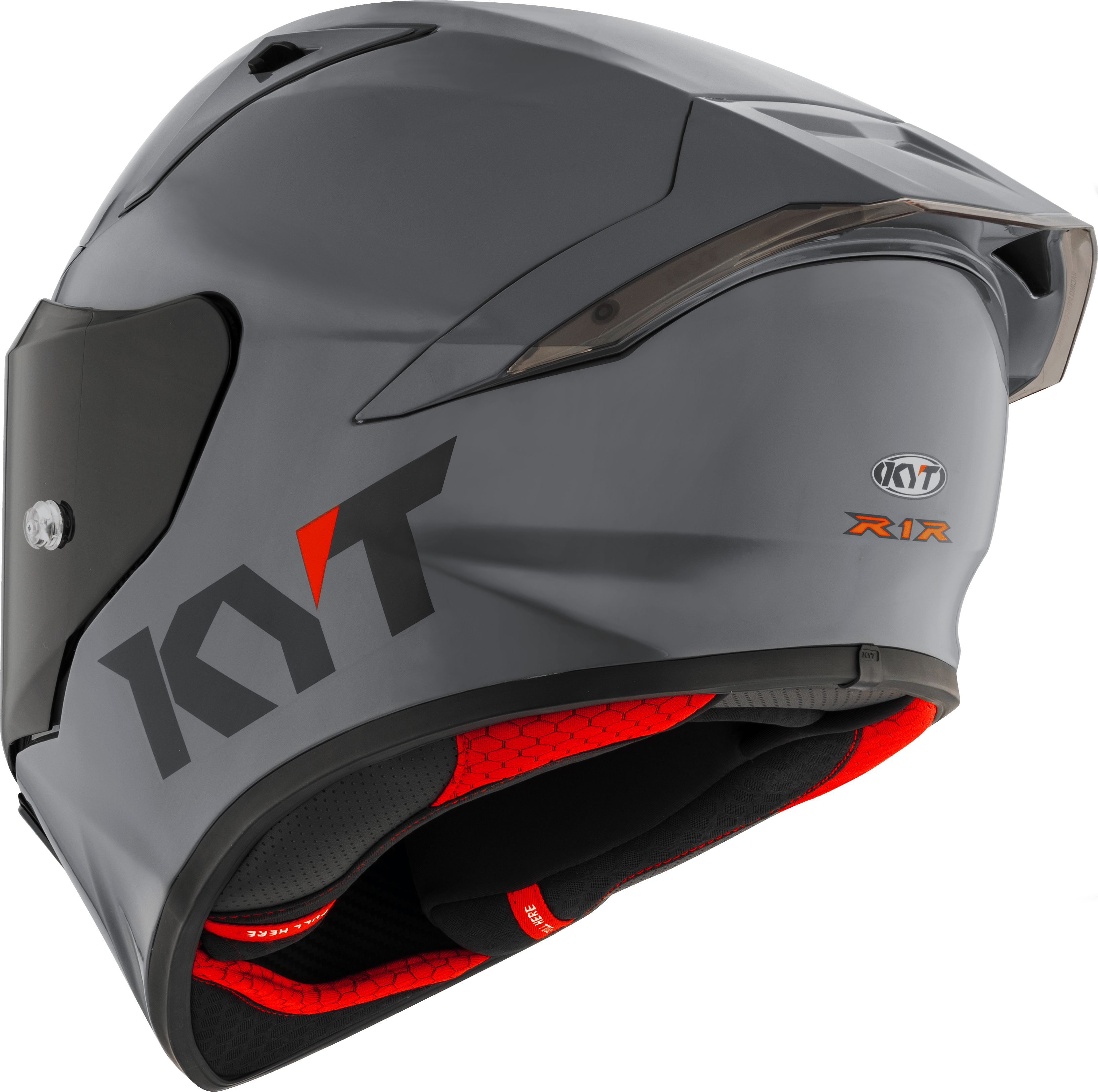 Casque de course KYT R1R Plain gris Y6R100W1 
