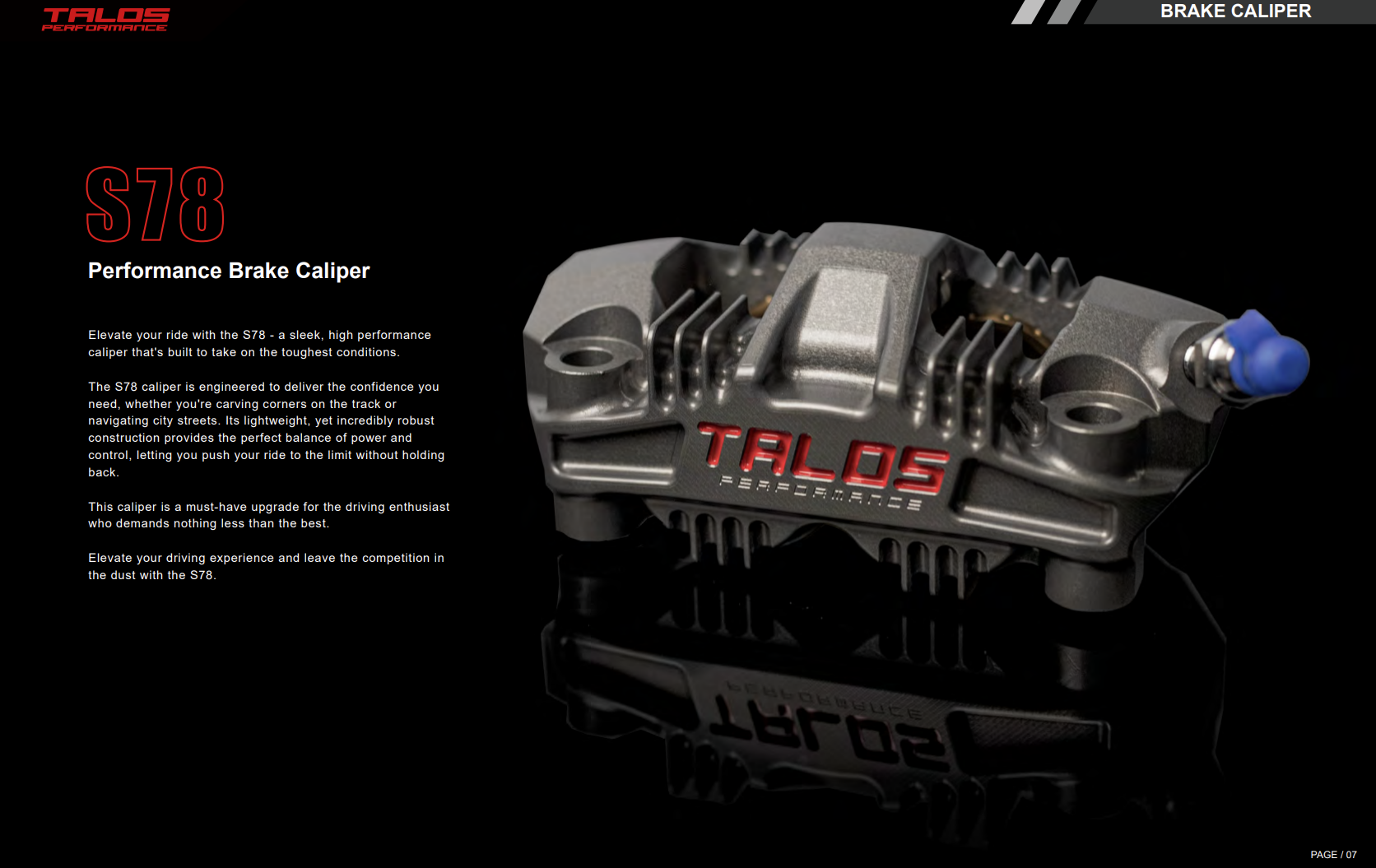 Talos S78 Monoblock P4 34/34 108mm étrier de frein avant gauche | X78.108.HD.L 