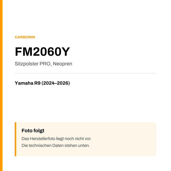 PRO Sitzbank Carbonin Yamaha R9 (24-26) FM2060Y — Platzhalter, Herstellerfoto folgt