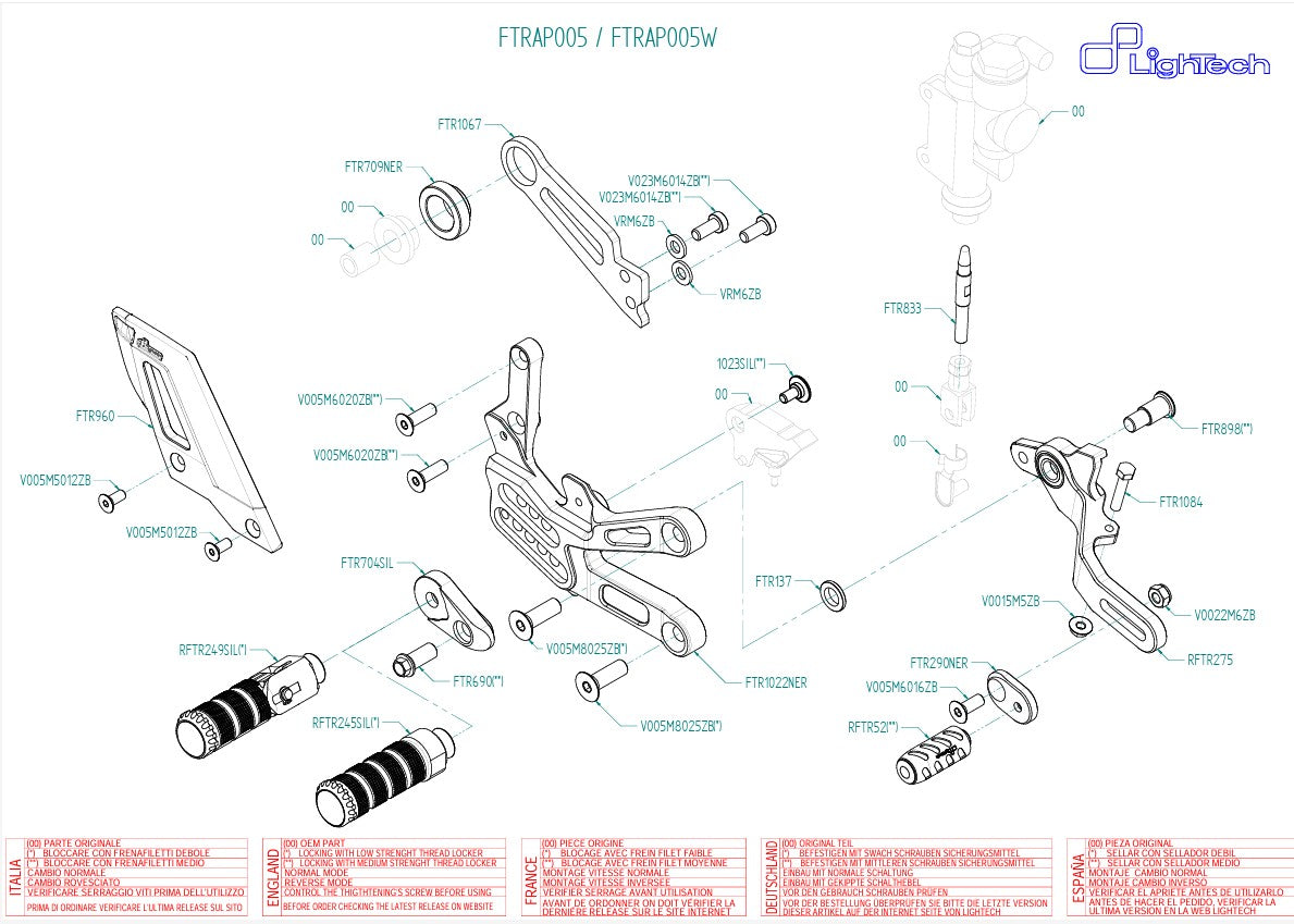 Système de freinage LighTech Aprilia RSV4/RF/RR/1100 Factory (17-25) FTRAP005/W 