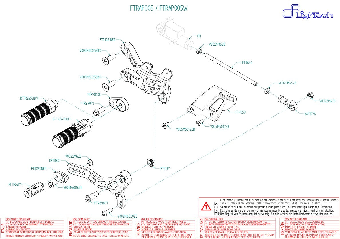 Système de freinage LighTech Aprilia RSV4/RF/RR/1100 Factory (17-25) FTRAP005/W 